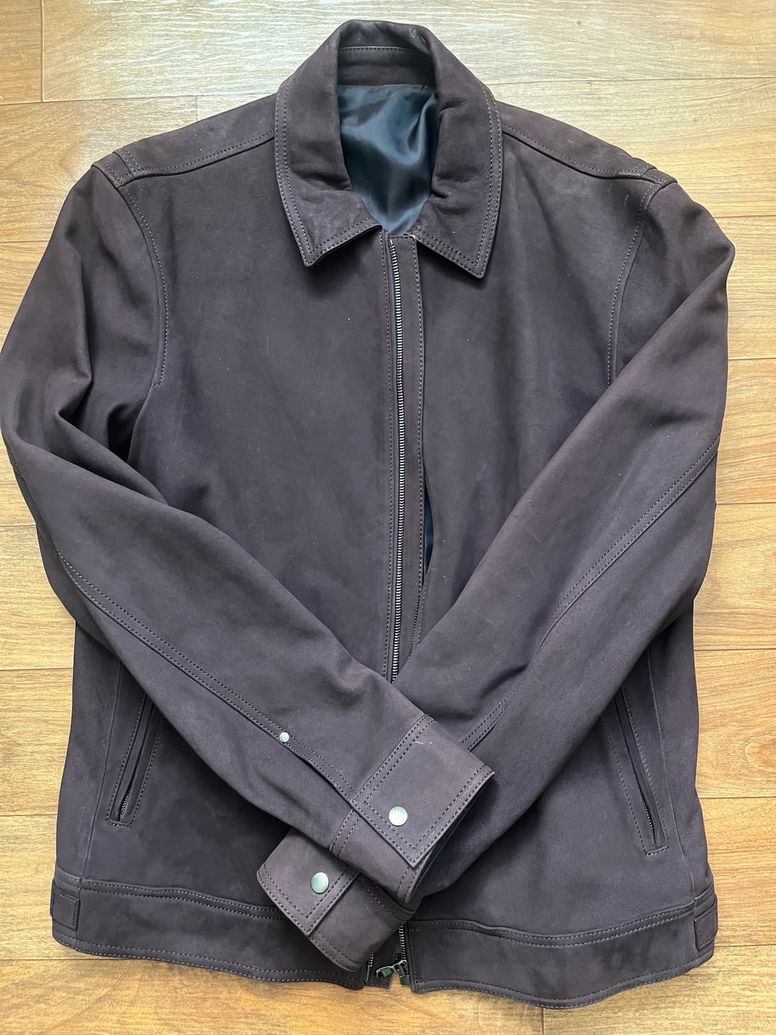 솔리드옴므 스웨이드 양가죽 자켓50 와인색 상품이미지1