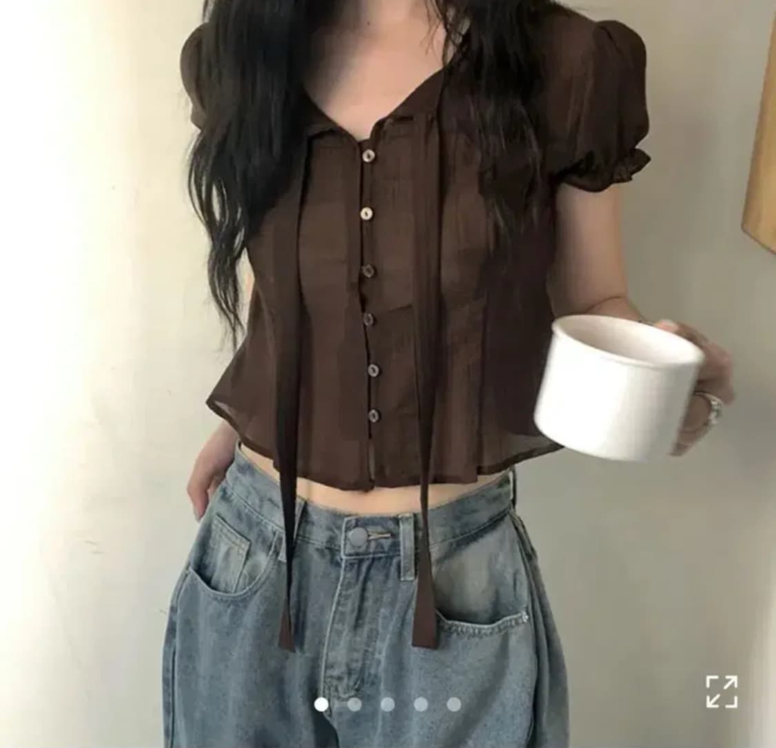 니어웨어 시스 반팔 블라우스  상품이미지1