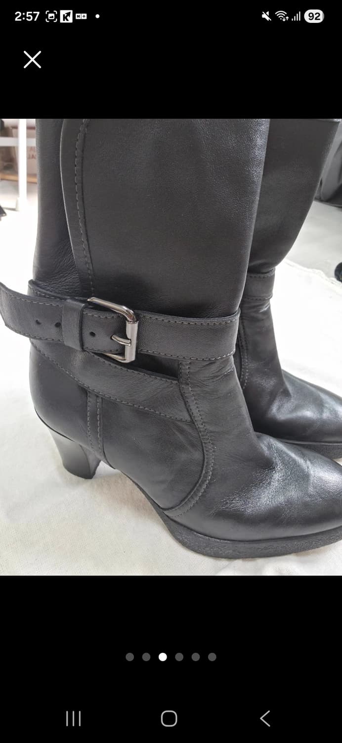 타이틀: Tod’s 토즈 블랙 소가죽 버클 부츠 36 (굽 8cm) 상품이미지3