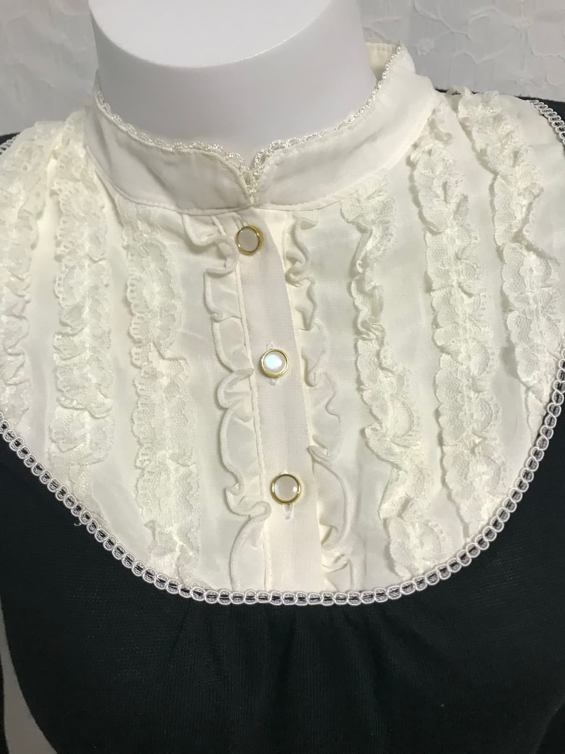 빈티지 로걀 프릴 레이스 니트 롱슬리브 탑 상품이미지4