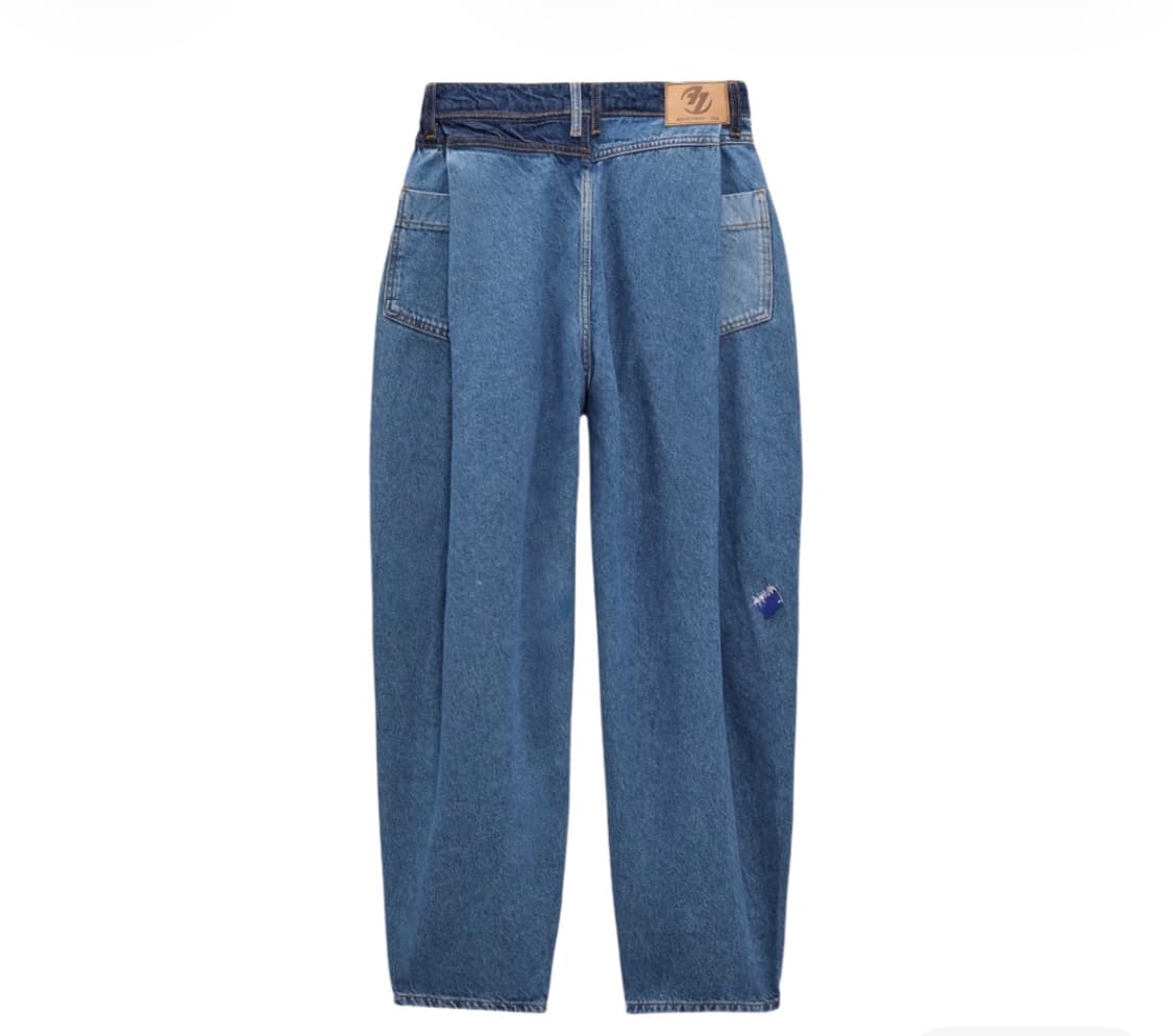 Zara x Adre Error 배럴 레그 진 블루  상품이미지2