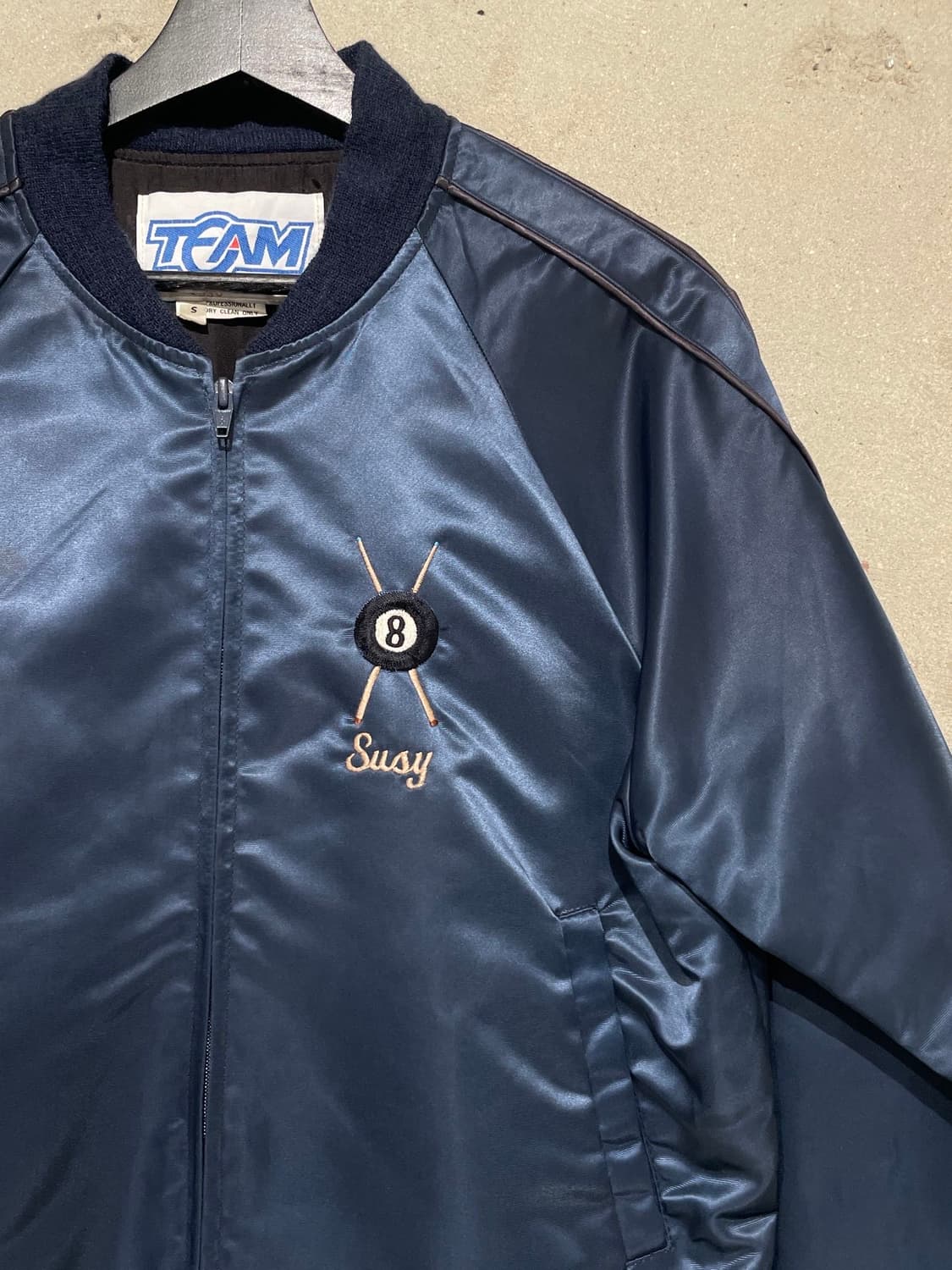 재패니즈 빈티지 블루 8볼 사틴 블루종 자켓 상품이미지3