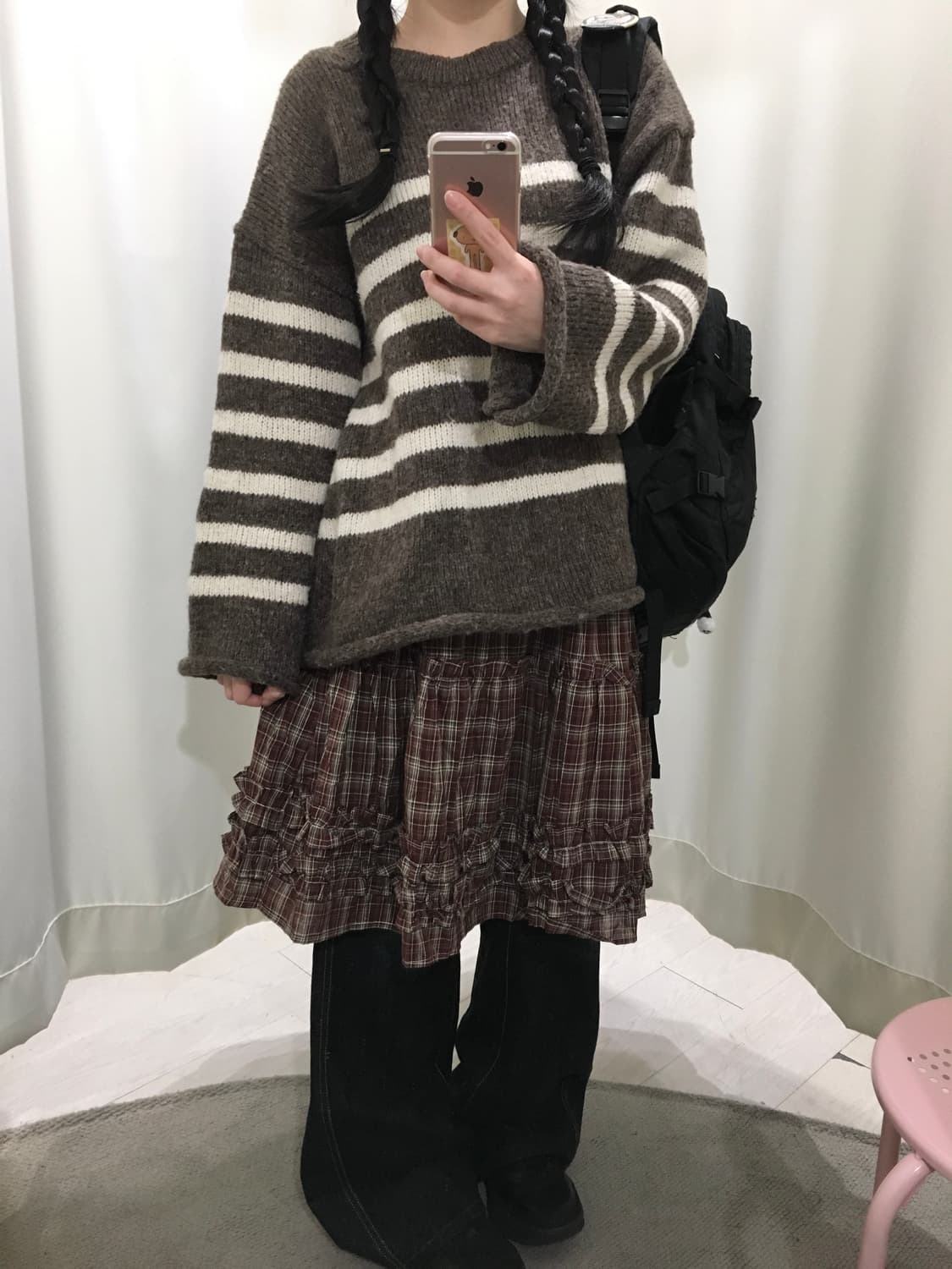 오버핏 스트라이프 니트 상품이미지1