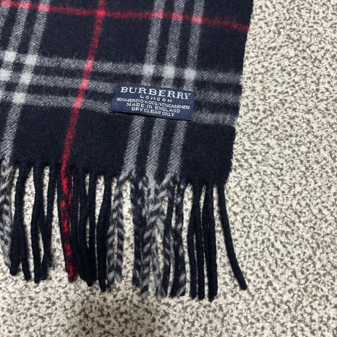 [택포,램스울100] 버버리 노바체크 네이비 머플러 목도리 [A-] 상품이미지2