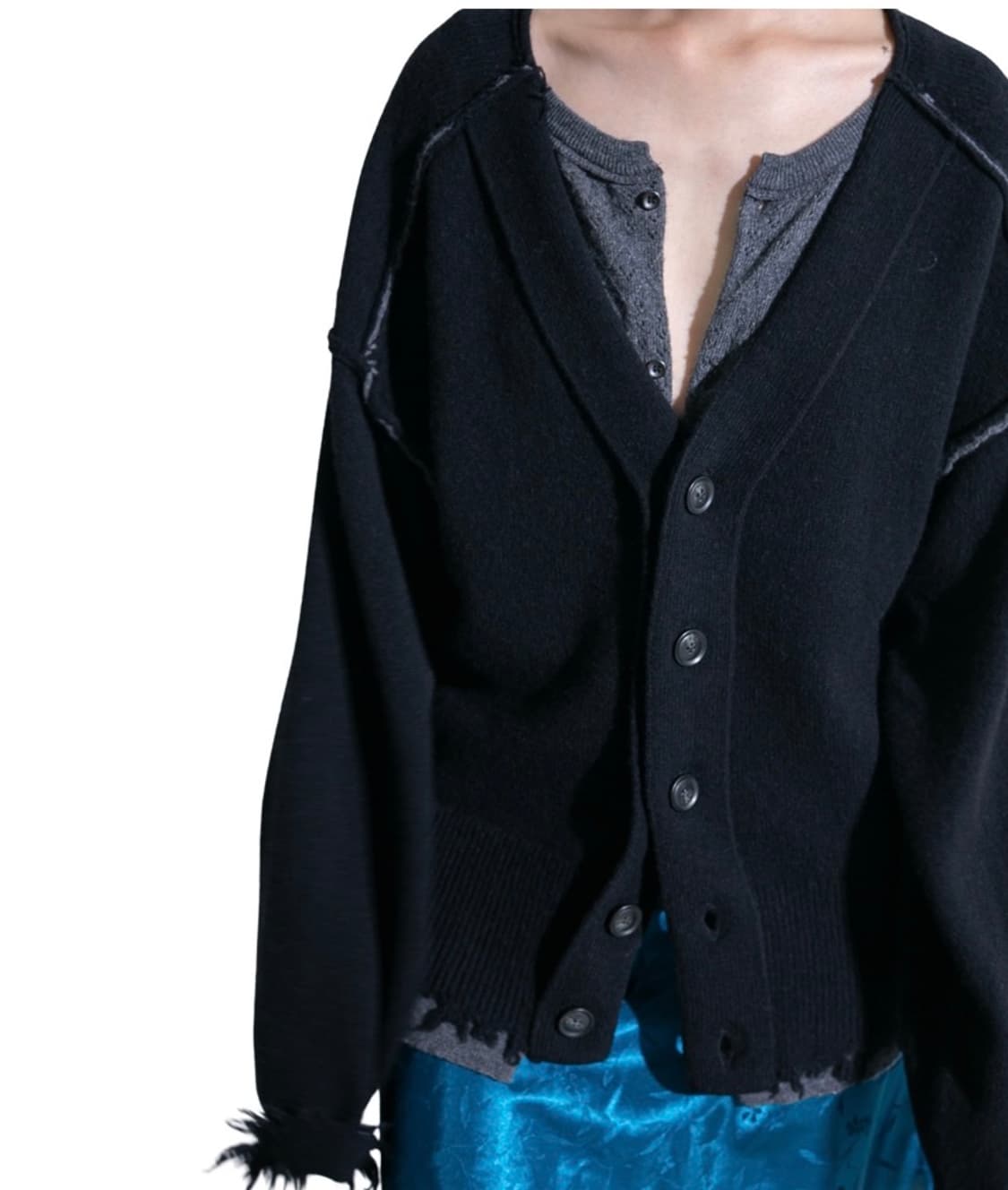 퍼버즈 레이어드 램스울 가디건  상품이미지2