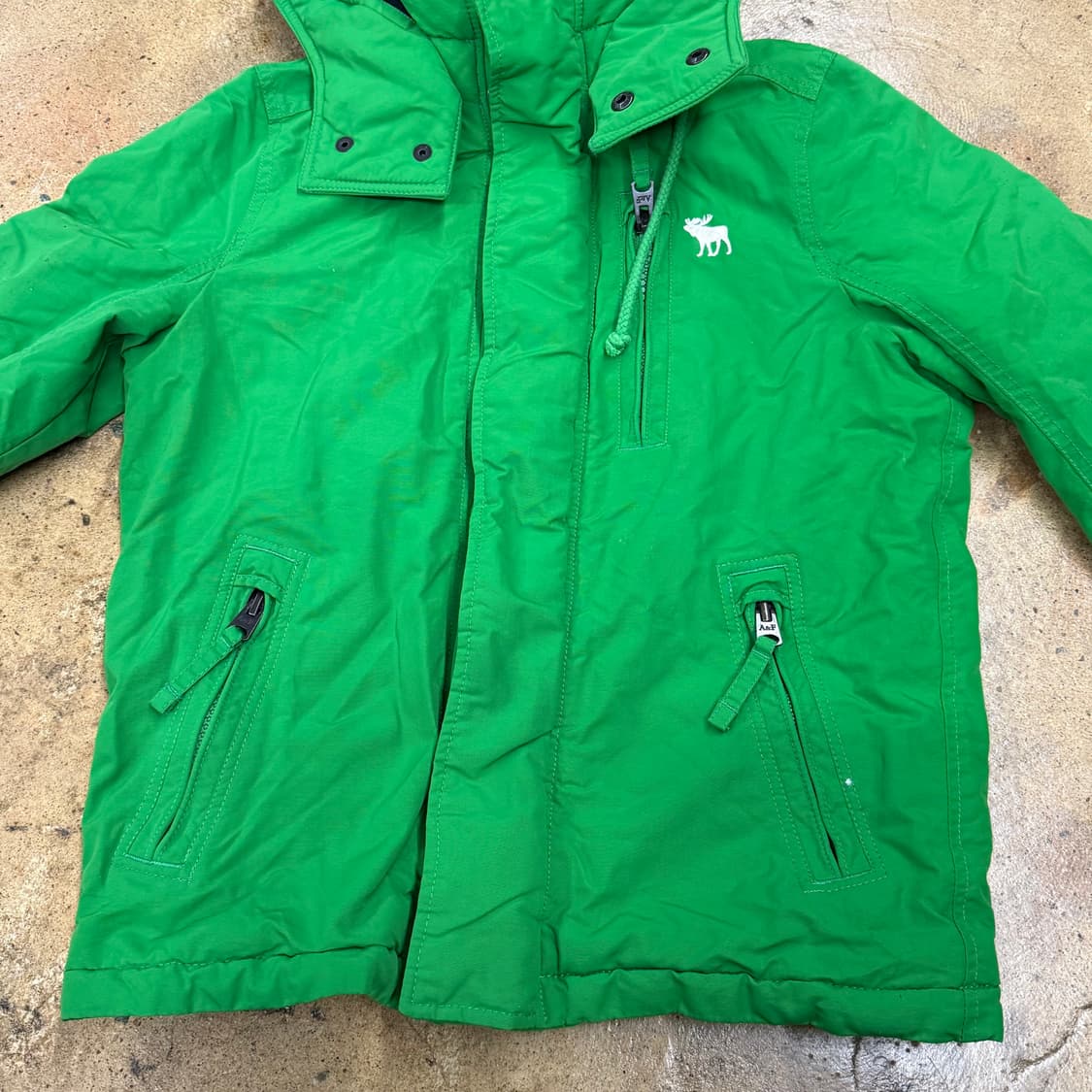 [정품/S] 아베크롬비 그린 후드 패딩 점퍼 b16 상품이미지3