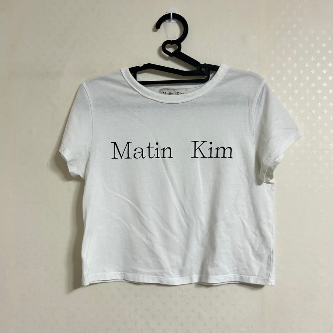 마뗑킴 크롭 반팔 티셔츠 화이트 M 상품이미지7