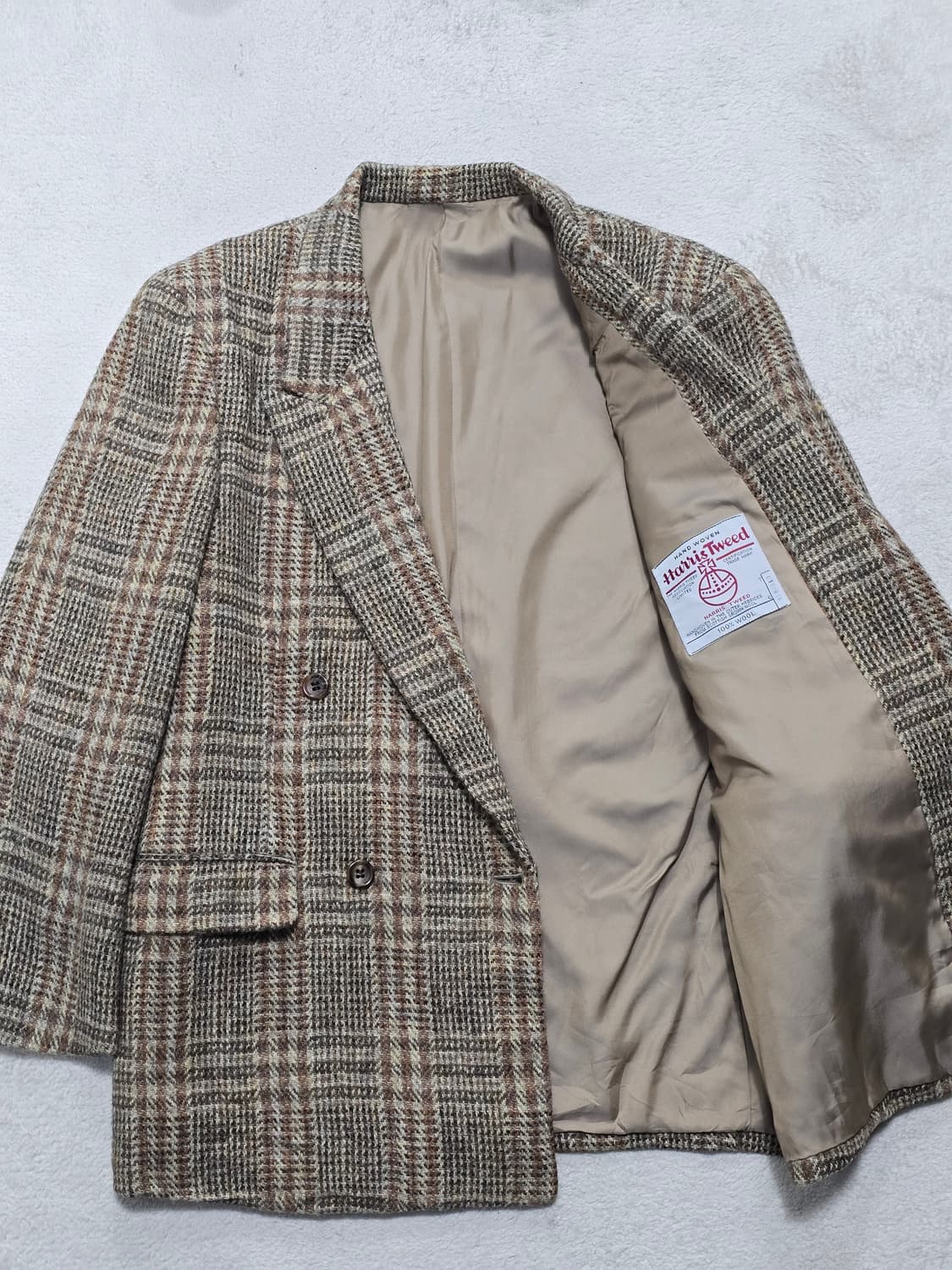 해리스트위드 체크 패턴 더블 버튼 자켓 상품이미지2