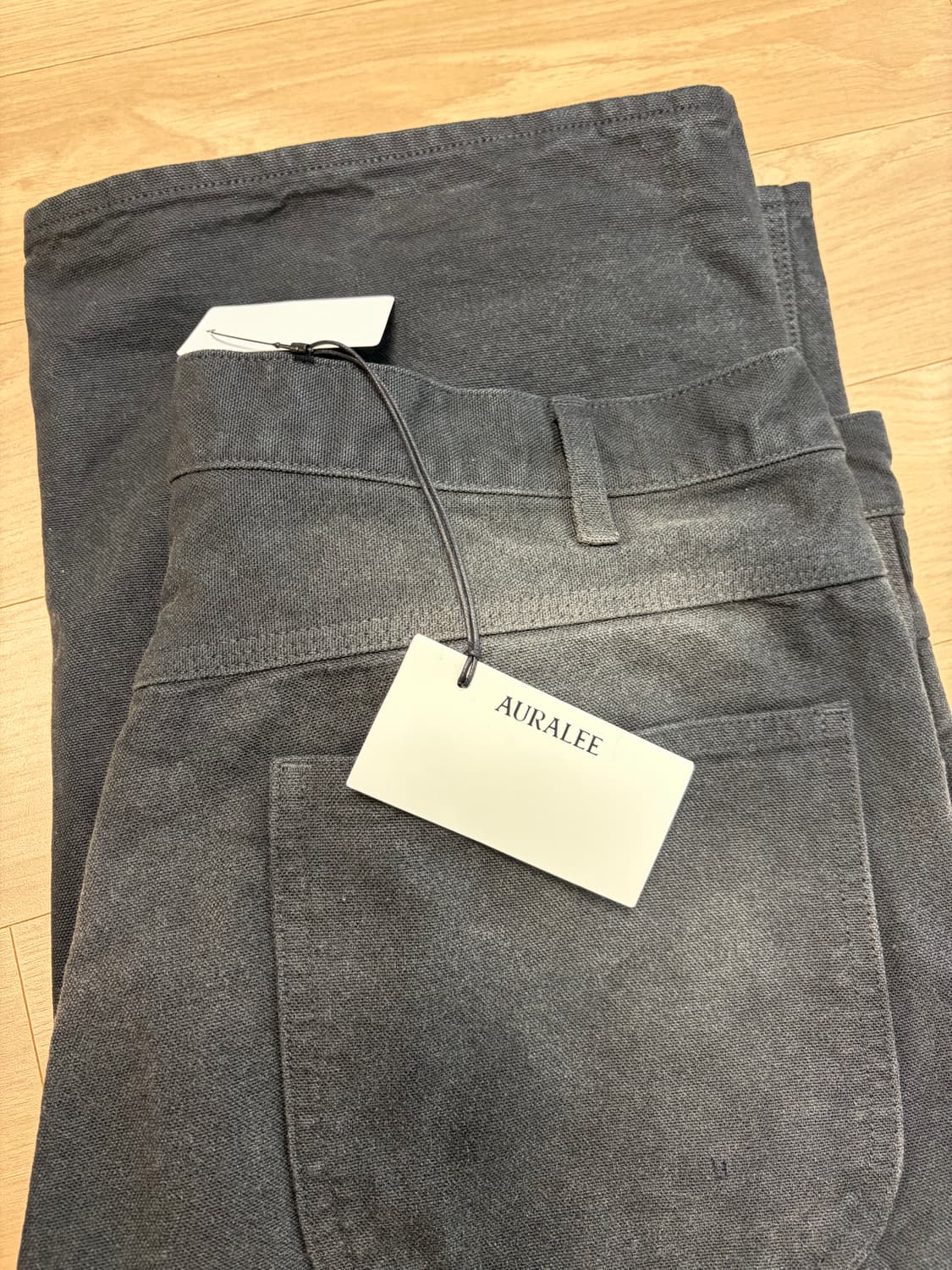 오라리 프러덕트 다이드 오가닉 코튼 덕 페인터 팬츠 페이디드 블랙 상품이미지1