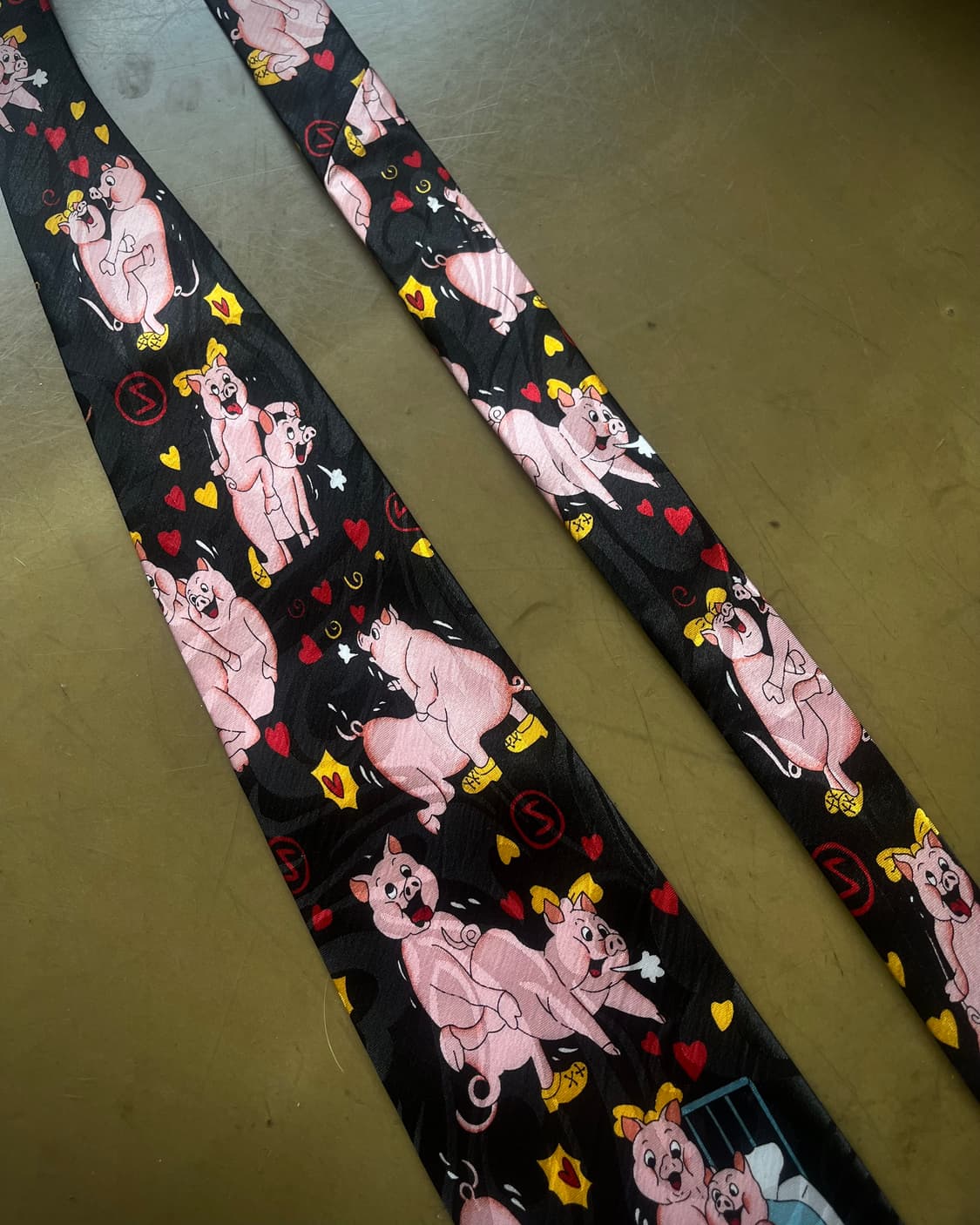 80s Kamasutra Pig Print Italian Neck-tie 상품이미지3