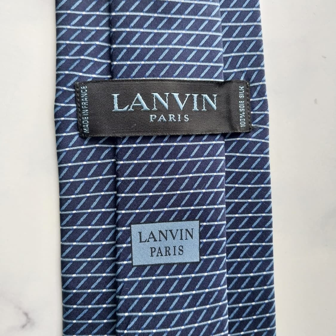 랑방 실크 네이비 스트라이프 넥타이 8.1cm A+등급 K2193 상품이미지9