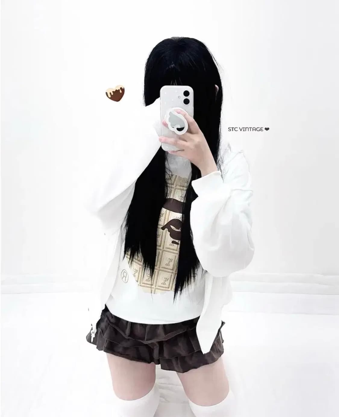베이프 밀크초코 반팔 티셔츠 라떼갸루 stc빈티지 도트 히메갸루 bape 상품이미지2
