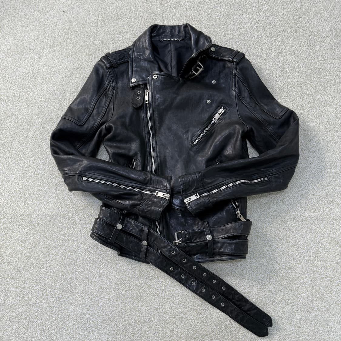 [M] 빈티지 여성 레더 라이더 자켓 0105T1 상품이미지1