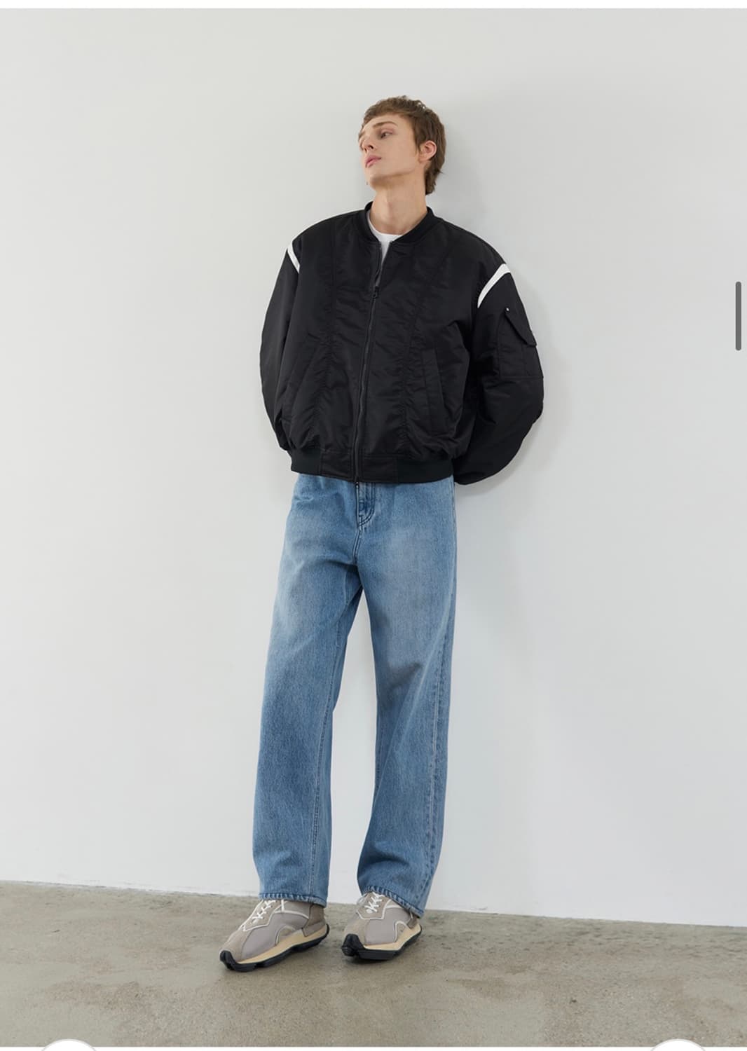 (새상품)(L) 드로우핏 라인 포인트 퍼커링 MA-1 자켓 [BLACK] 상품이미지6