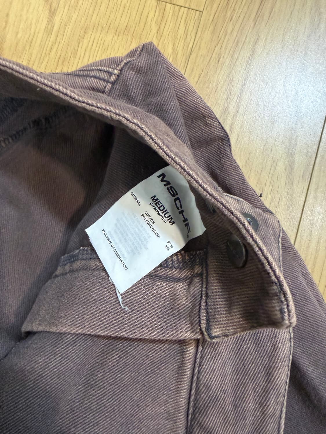 미스치프 워시드 부츠컷 팬츠 퍼플 그레이 M 상품이미지5