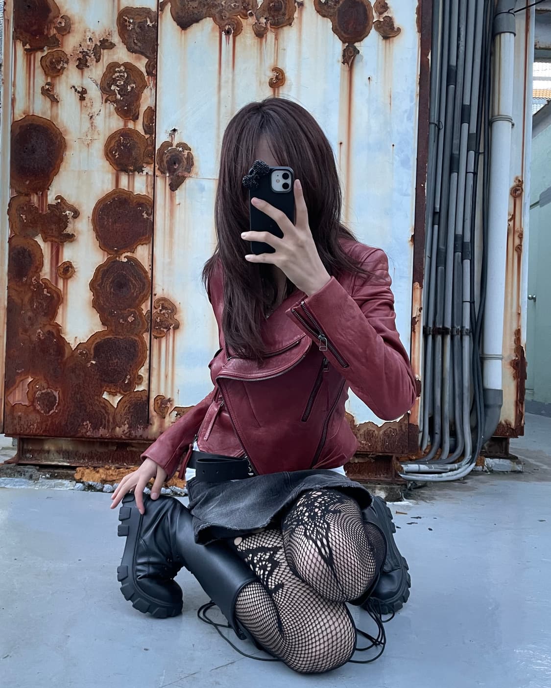 🎸레드 숄더 디테일 레더 자켓🎸 상품이미지4