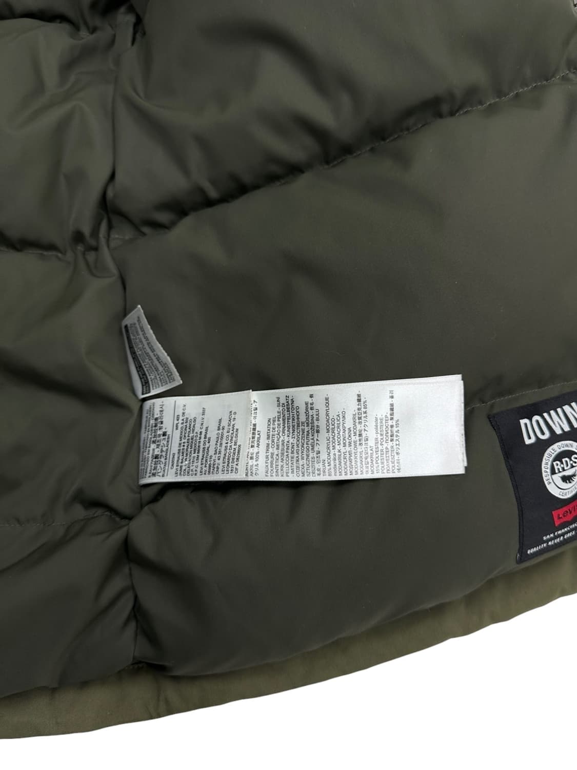 리바이스 덕다운 야상패딩 카키 (M) 상품이미지9