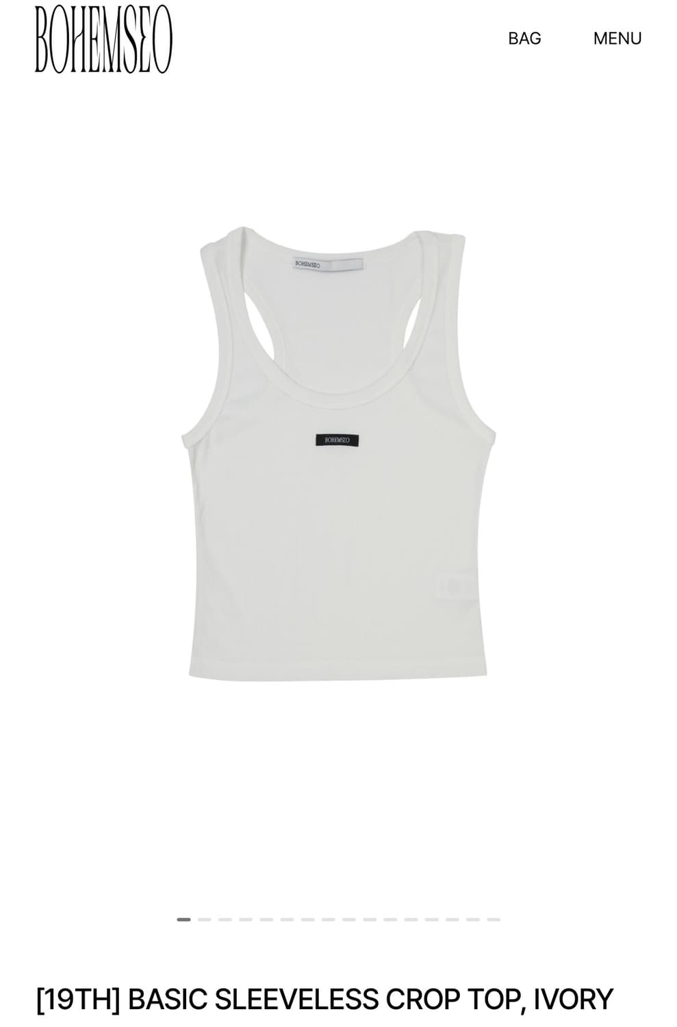 보헤미안서울) Basic Sleeveless Crop Top IV F 상품이미지1