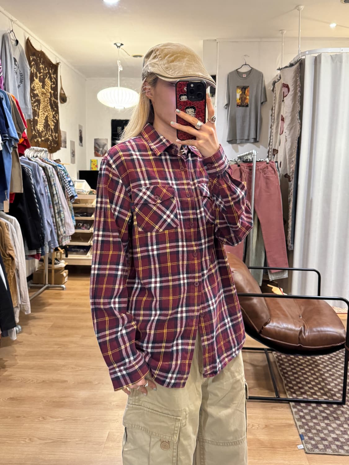 Salomon 살로몬 레드 체크 우븐 셔츠 상품이미지1