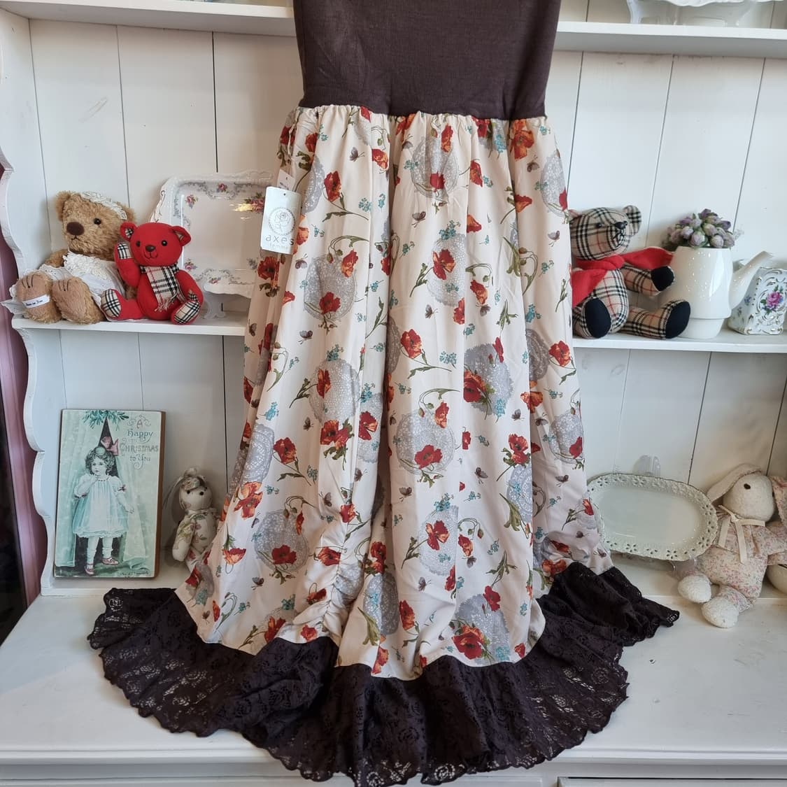 axes femme(엑시즈 팜) 플라워 레이스 배색 롱 스커트 상품이미지6