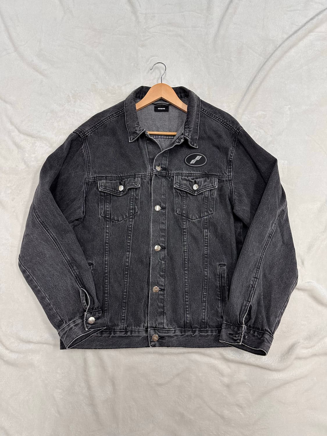 (L)웰던 오버사이즈 블랙 데님 자켓 상품이미지1