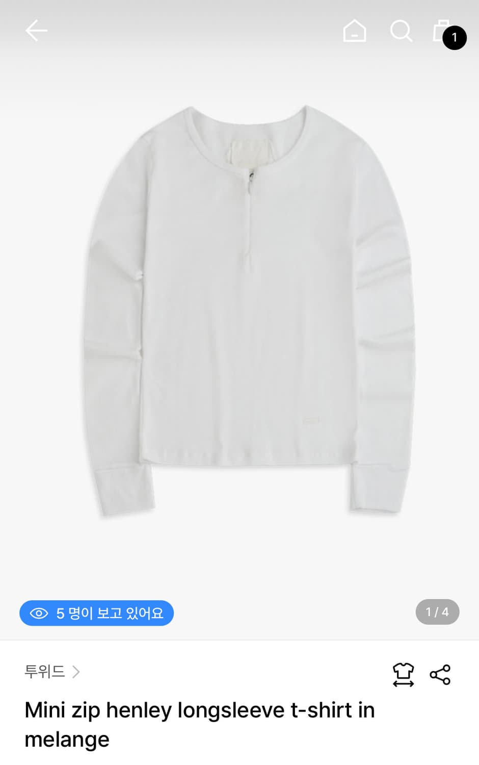 Tuewid Mini zip henley longsleeve t-shir 상품이미지1