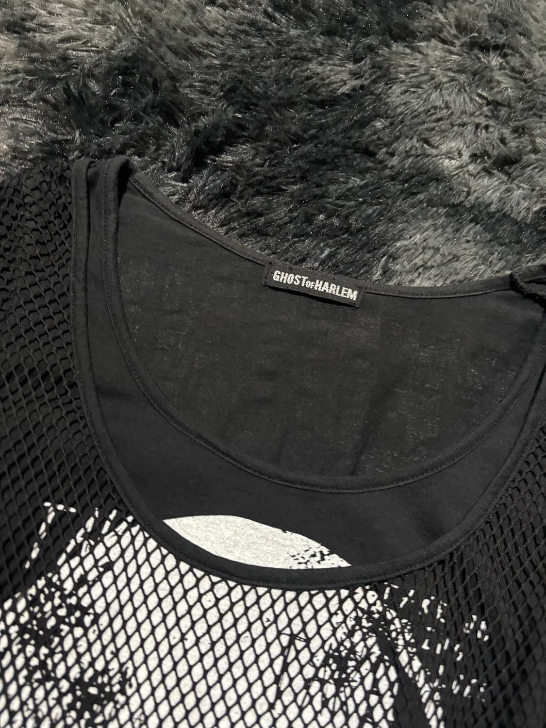 Ghost of Harlem 해골 그물디테일 레터링 반팔 상품이미지4