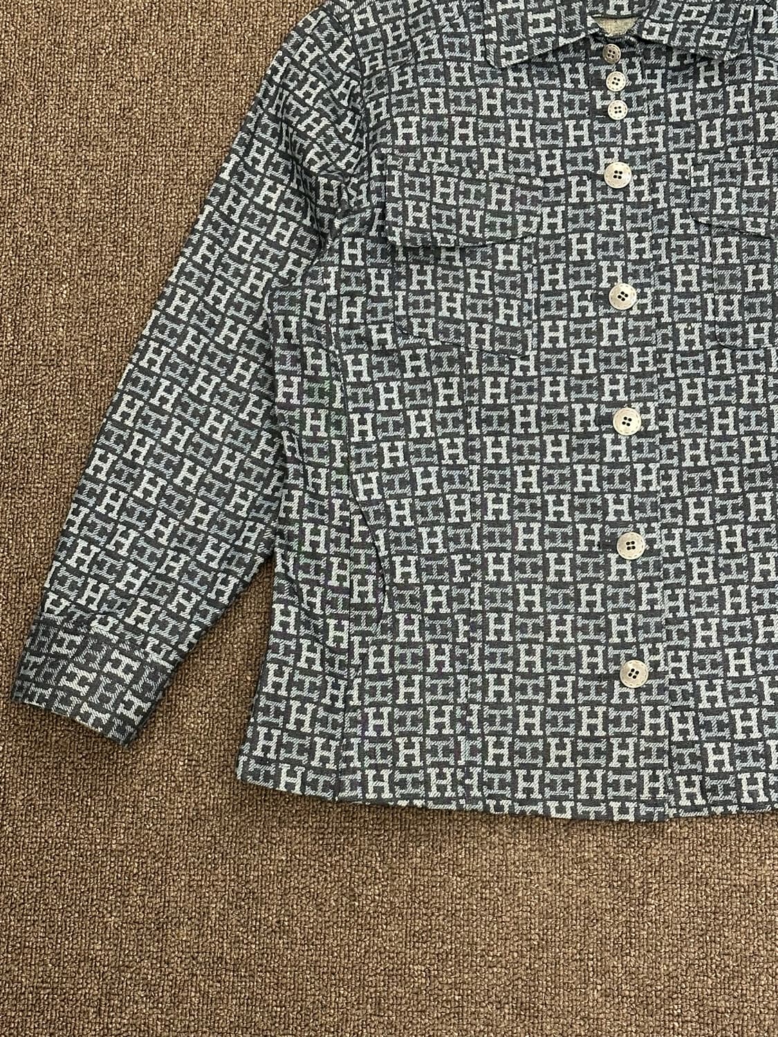 OS)Japanese vintage 모노그램 자카드 데님 셔츠자켓 상품이미지2