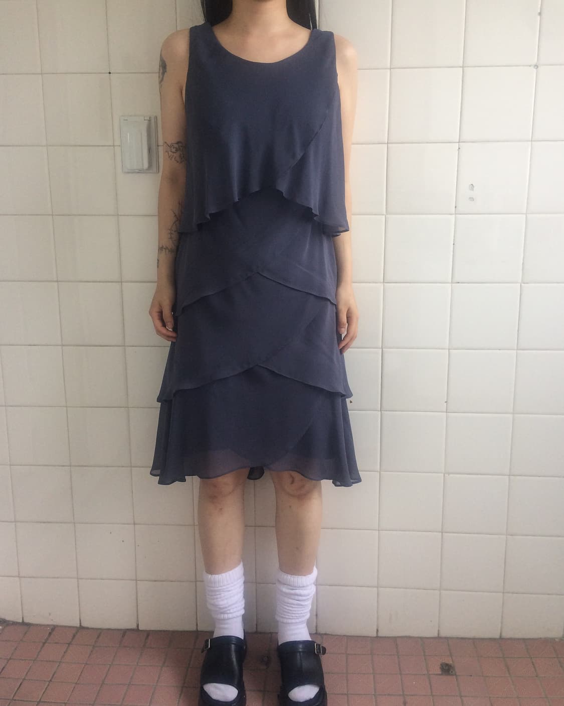 Layer point sleeveless onepiece 상품이미지1