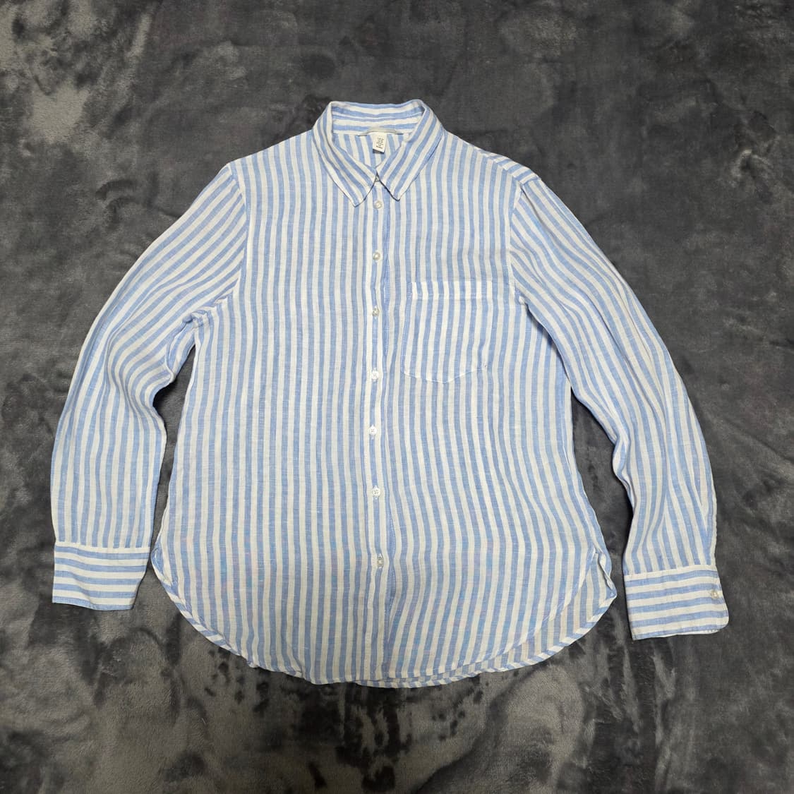 (XS)여성 H&M 스트라이프 린넨 셔츠  상품이미지1