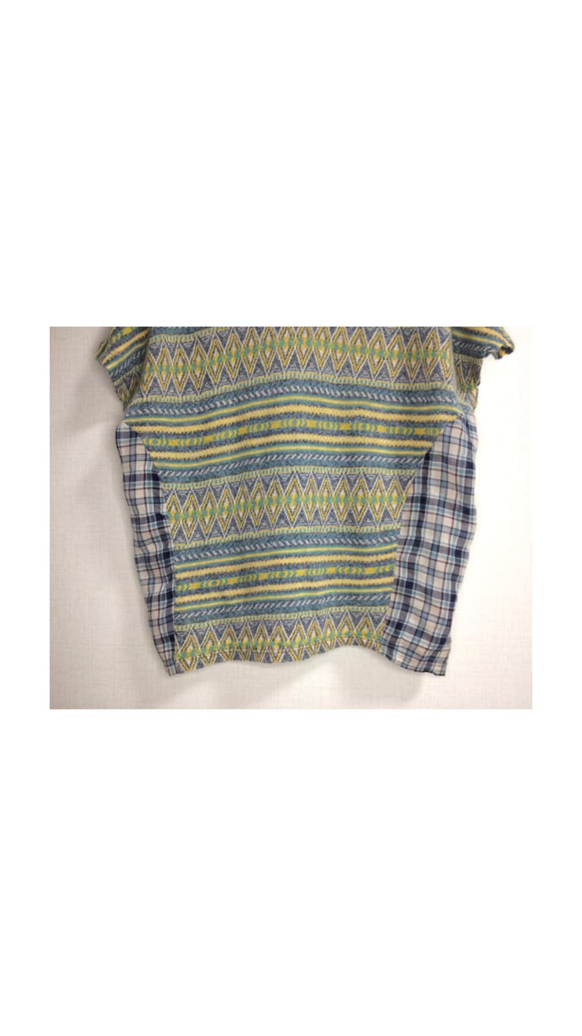 Frapbois 에스닉 패치 하이넥 후드 반팔 블라우스 상품이미지3