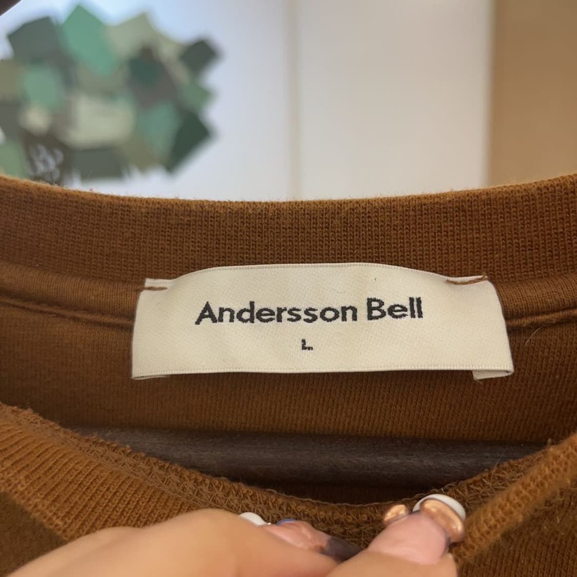 앤더슨벨 모던 캐주얼 폭닥브라운 빅로고 기모 맨투맨 L C07842 상품이미지5