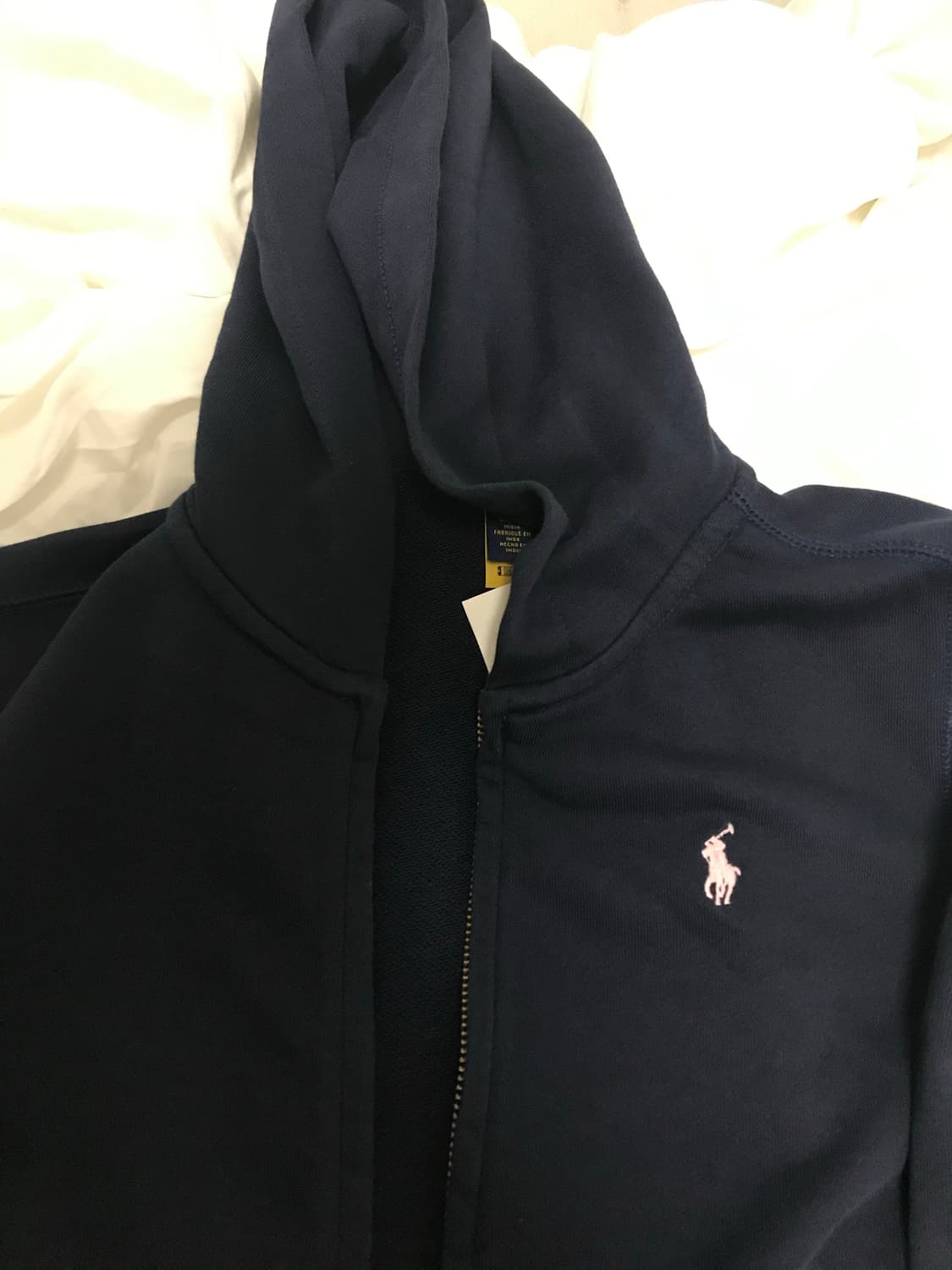 폴로 랄프로렌 걸즈 후드 집업 프렌치 테리 여성 네이비 후드티 상품이미지3