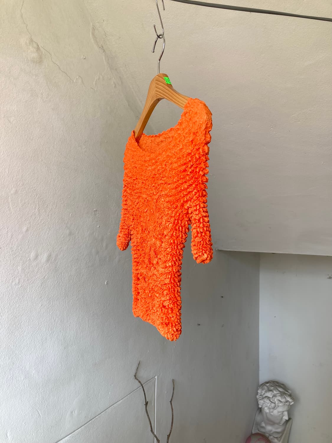 올록볼록 오렌지 반팔 블라우스 상품이미지3