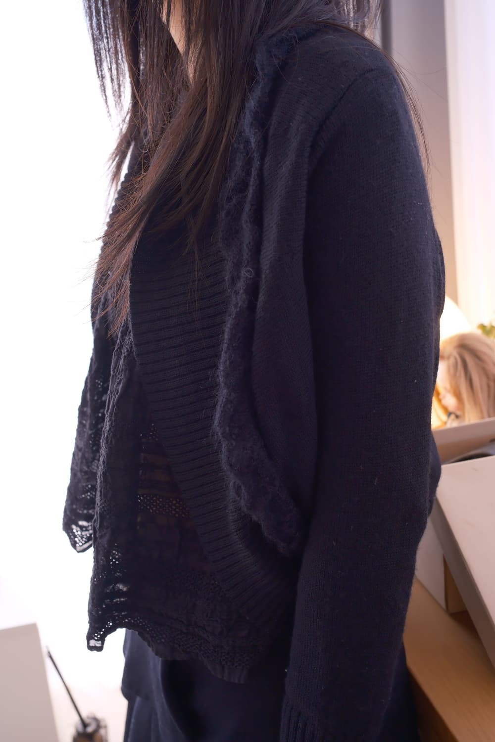 Shawl collar mohair bolero cardigan 상품이미지2