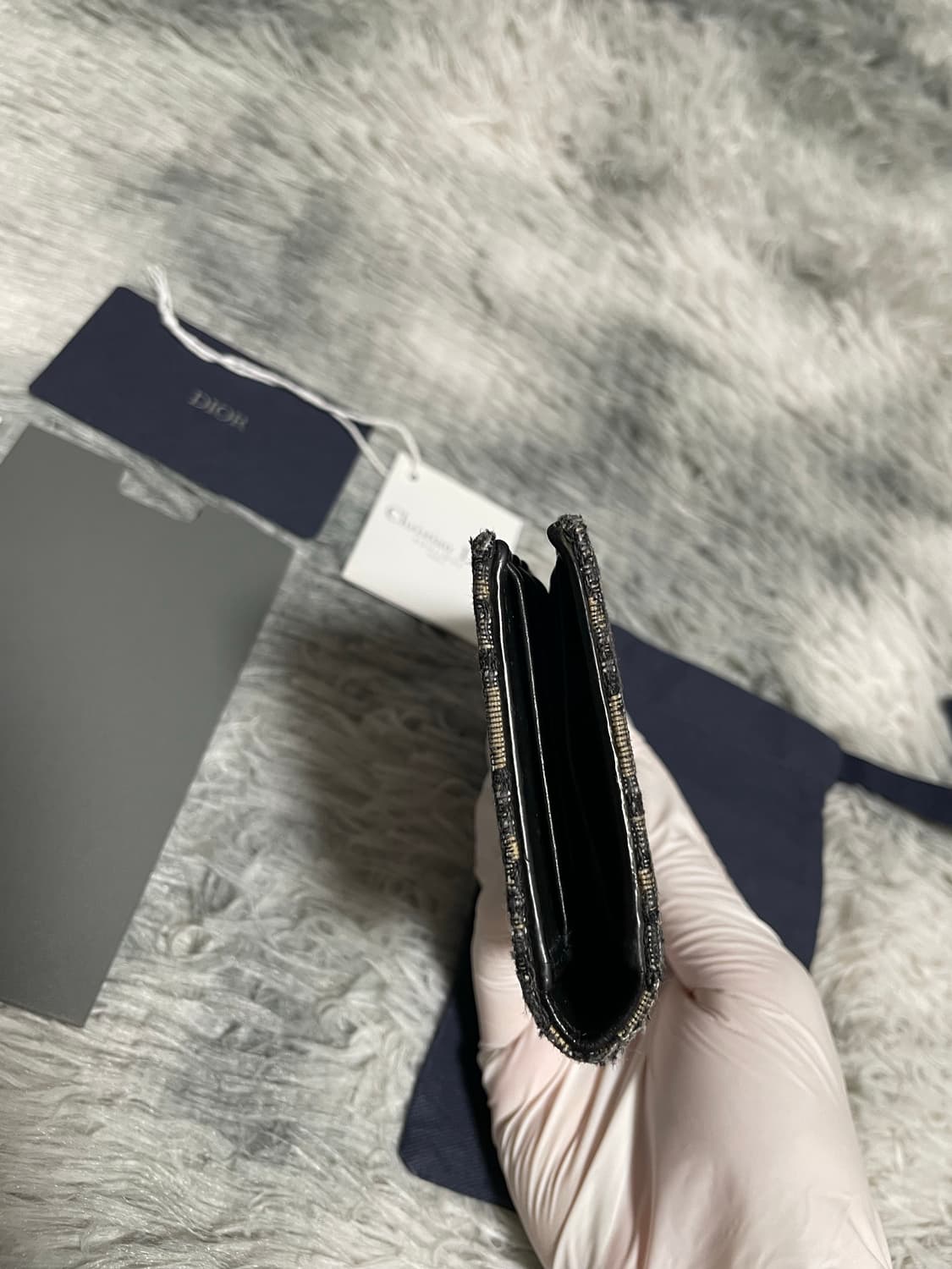 디올 오블리크 오거나이저 카드지갑 베이지 상품이미지3