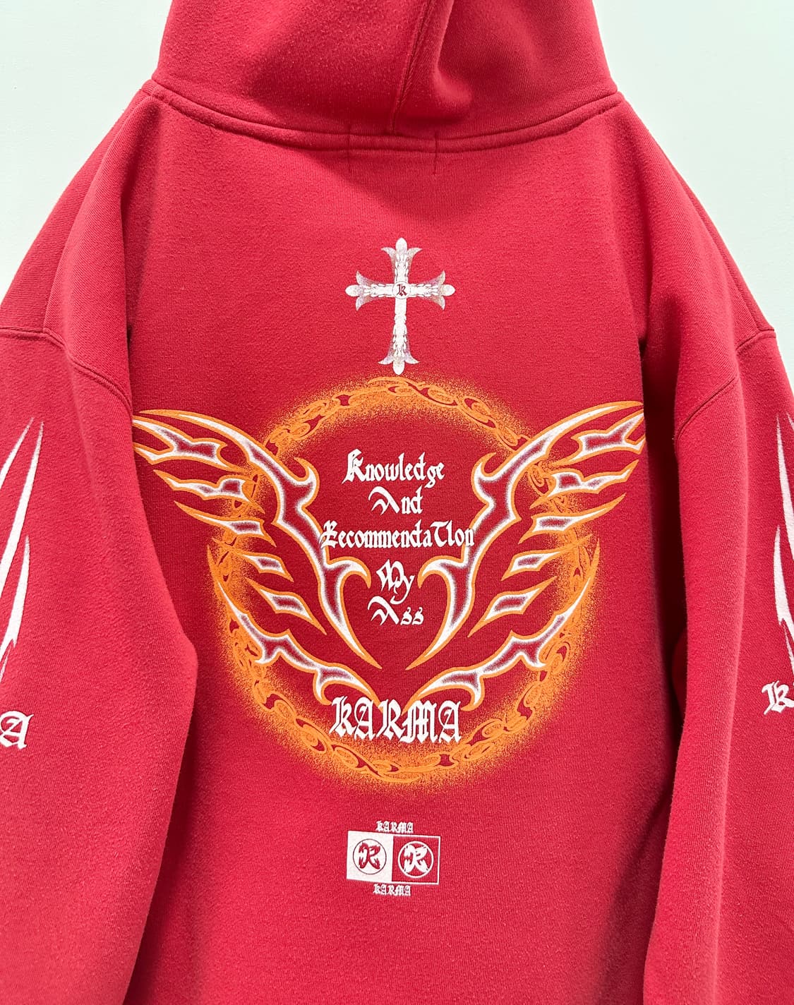 Karma gothic tribal cross hoodie 상품이미지4