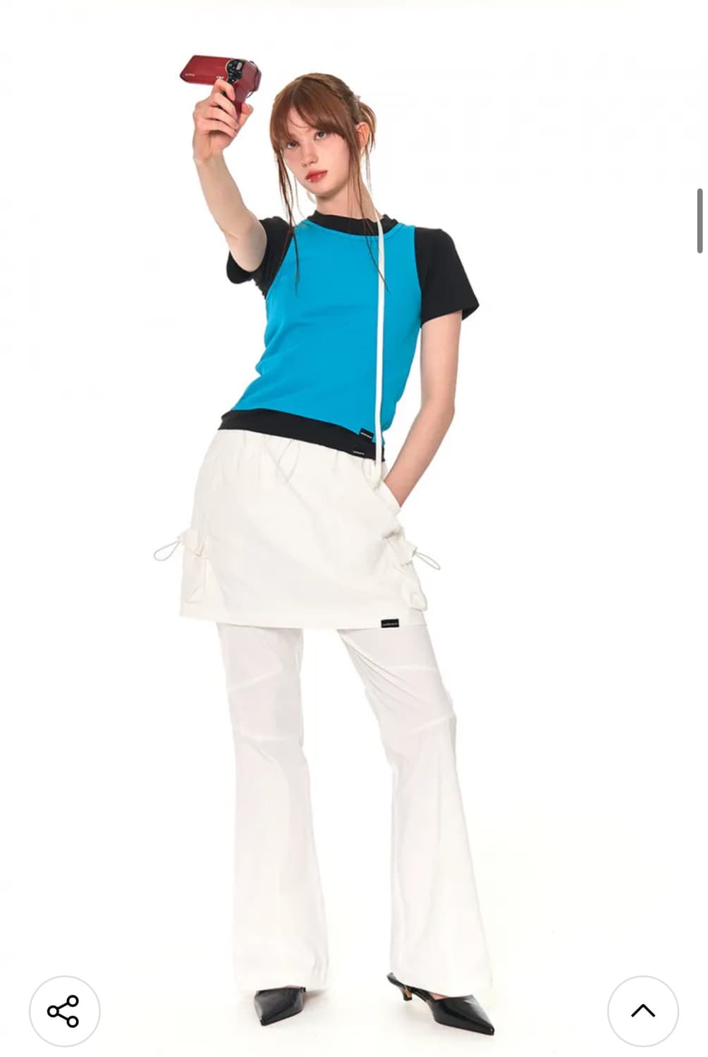 지제뮤지엄 레이어드 스커트 부츠컷 팬츠 상품이미지5