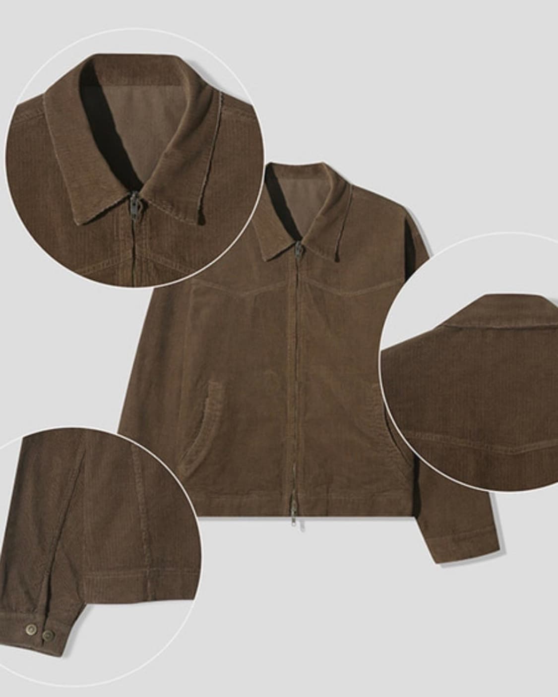 브라운 빈티지 다잉 코듀로이 자켓 웨스턴 워크웨어 크롭핏 유니섹스 상품이미지6