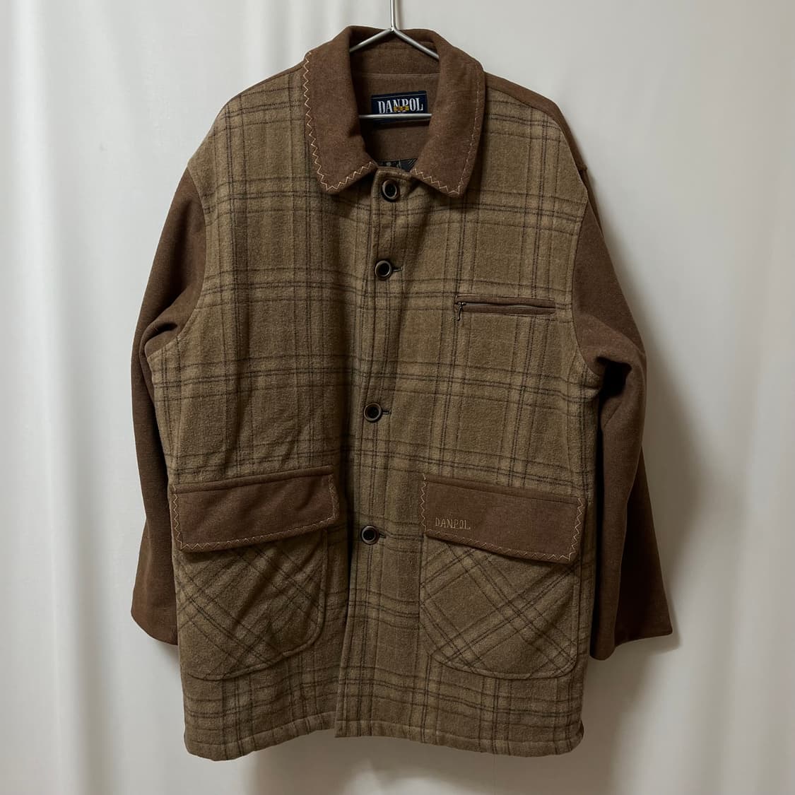 덴폴 체크 모직 코트 자켓 XL/105 상품이미지1
