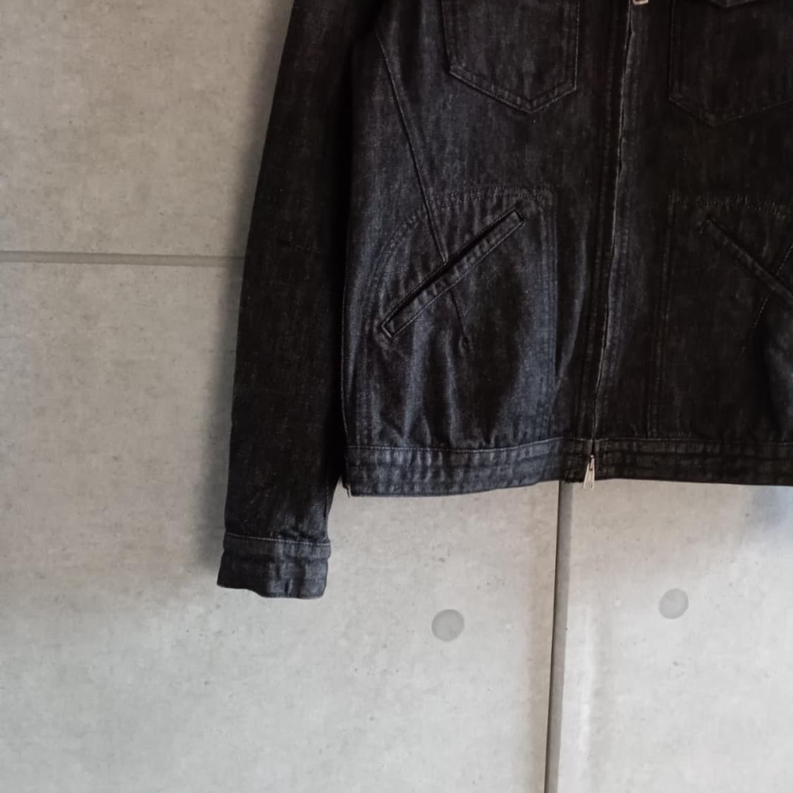 넘버나인 다크 그레이 데님 지퍼 자켓 상품이미지6
