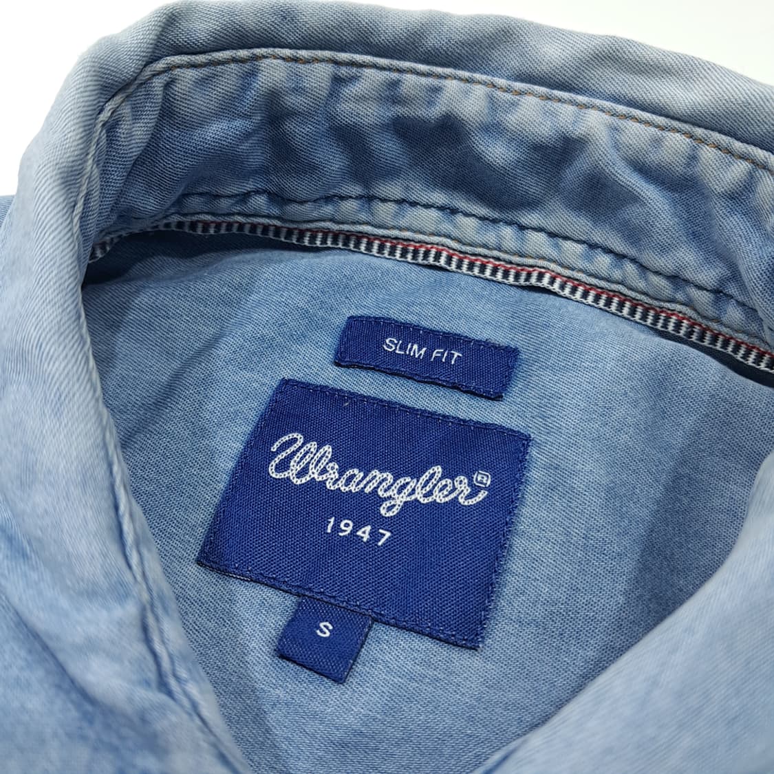 CL887 S 랭글러 슬림핏 라이트인디고 데님셔츠 남방 상품이미지3