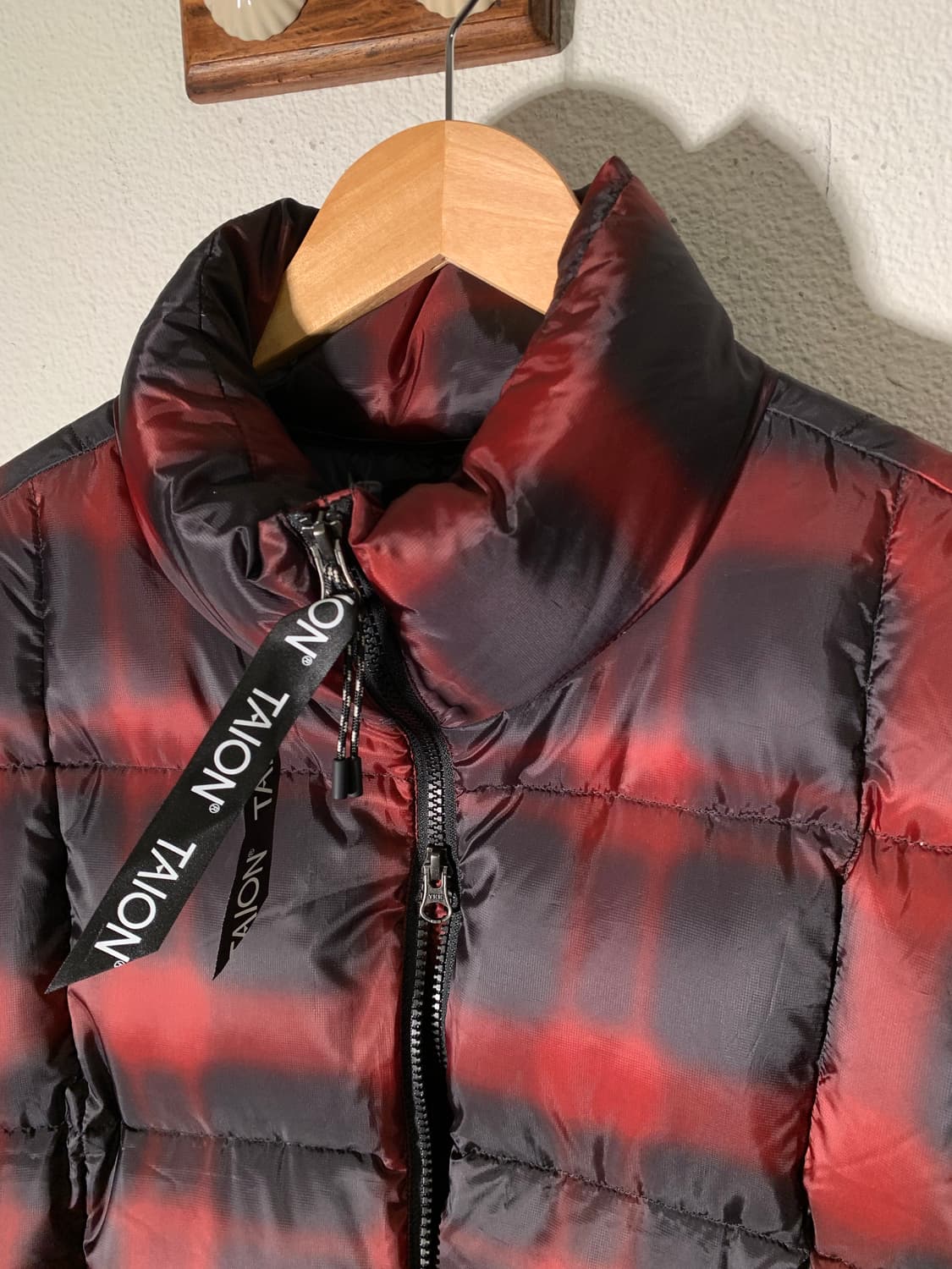 타이온 옴브레 체크 패딩 상품이미지4