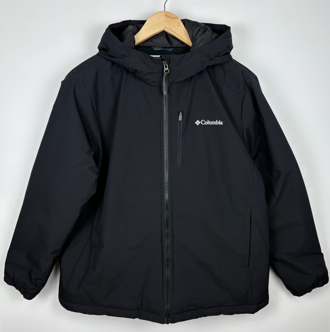 컬럼비아 블랙 후드 패딩 자켓 상품이미지1
