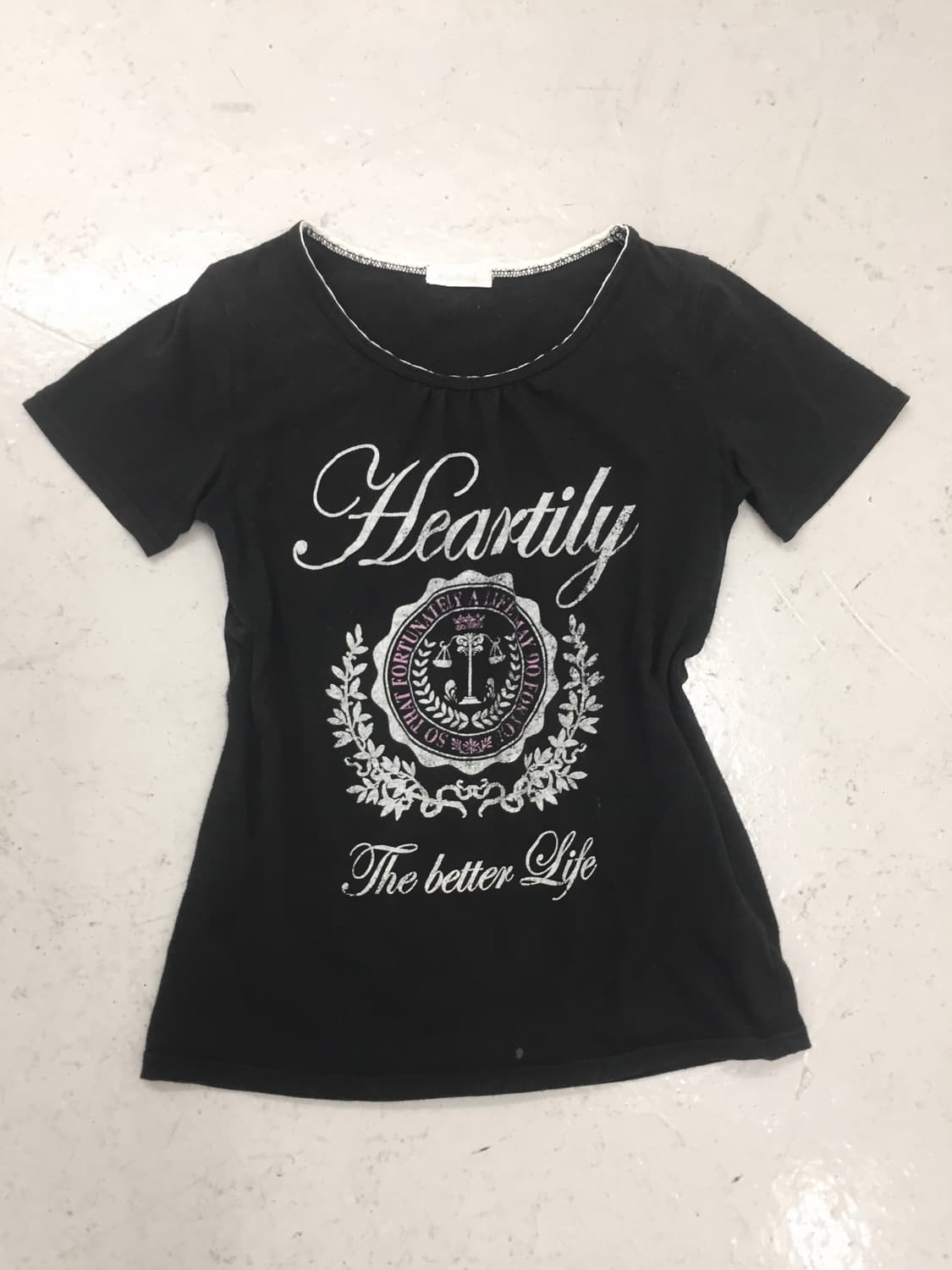 Black y2k print top  상품이미지2