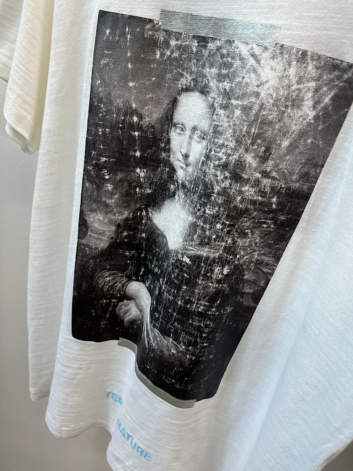 105) 오프화이트 흑백 모나리자 반팔티  상품이미지5