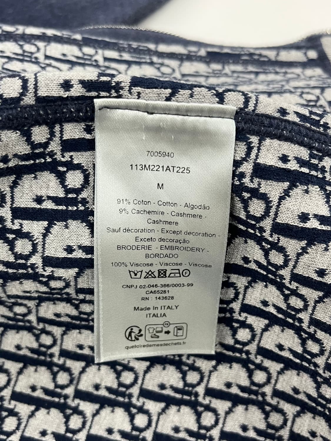 디올 오블리크 캐시미어 셋업 [상의M,하의XS] 상품이미지4