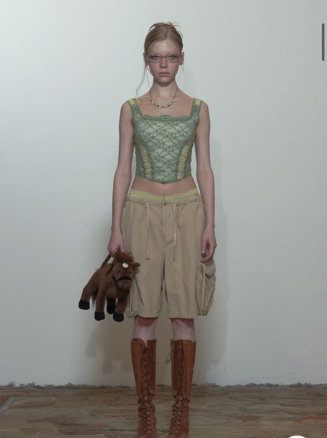 스컬프터 Team Mary Corset Top Green/lemon 상품이미지1