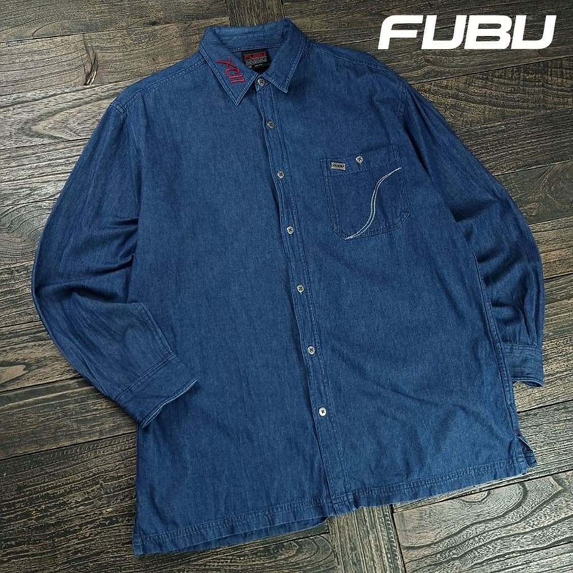 [푸부] 올드스쿨 빈티지 오버핏 데님 셔츠 M20024 상품이미지1