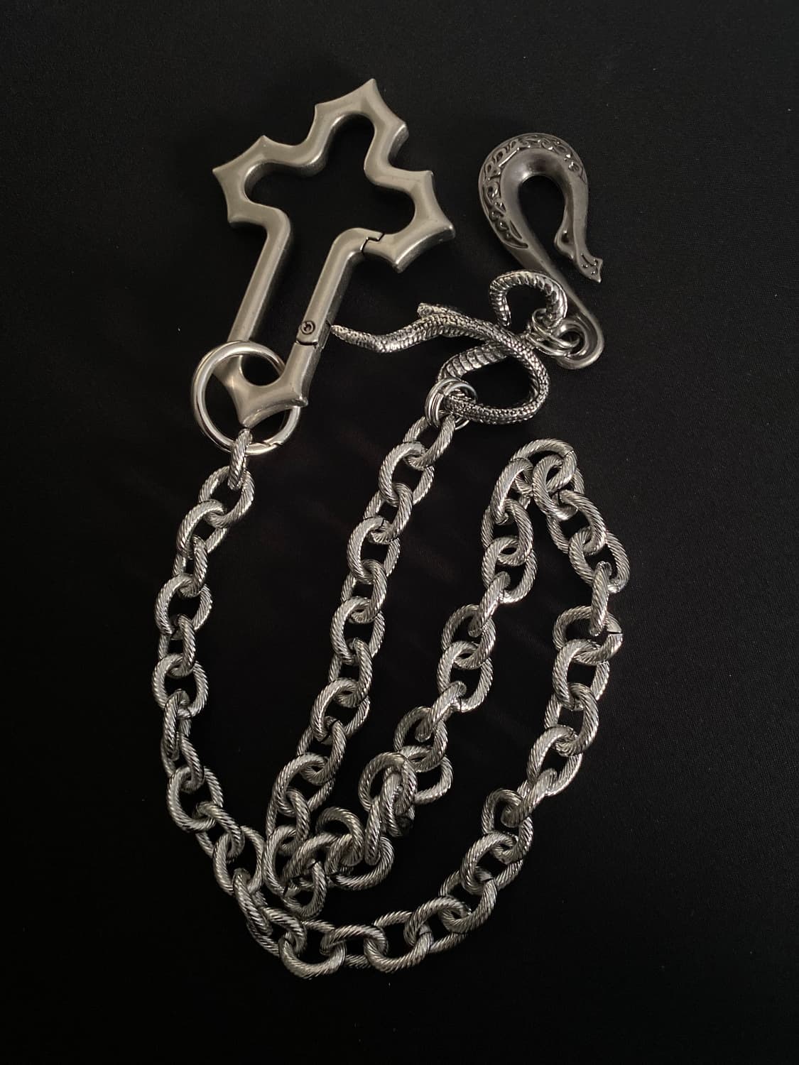 Cross & Snake Heavy Chain Keyring 상품이미지1